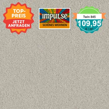 Draufsicht Girloon TWIN Teppichboden Velours 845 Greige, 2/4 m breit, Preis 109,95 €/m²